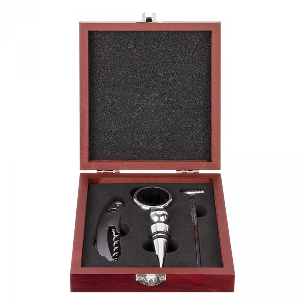 Tir Bouchon Coffret en Bois Ouvre Bouteille de Vin Aérateur Thermomètre de  Bouteille - Accessoires pour les vins (9041329)