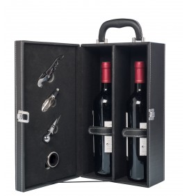 Coffret bouteille de vin et ses 4 accessoires sommelier