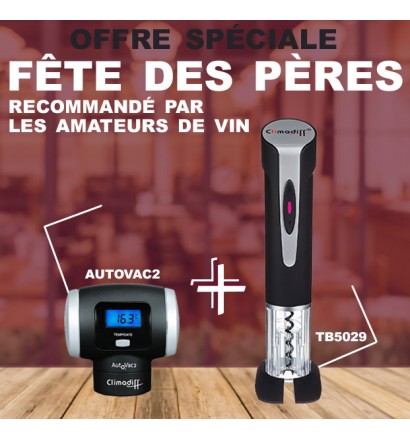 Pack Fêtes des Pères : tire-bouchon électrique et bouchon automatique