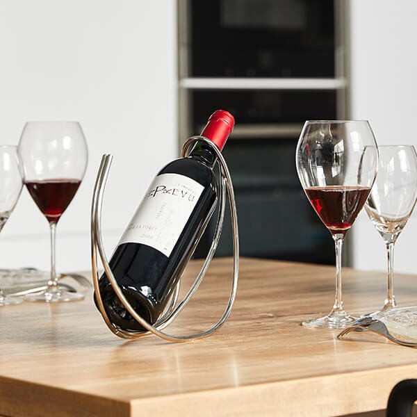 Support bouteille de vin inox - objet design - Vinokado