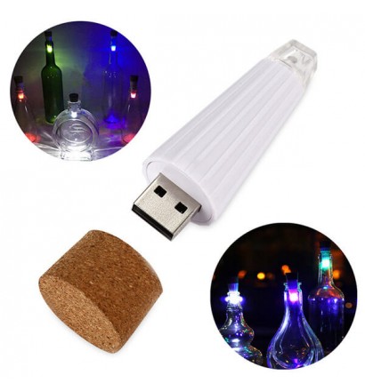 Bouchon LED lumineux pour bouteille, rechargeable en USB