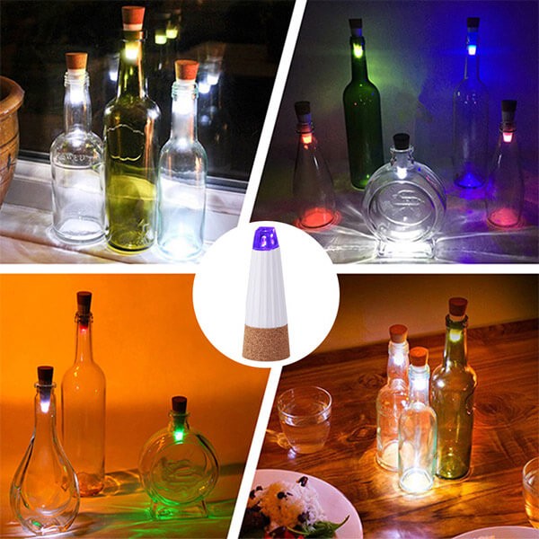 Bouchon Lumineux Multicolore pour Bouteille - Gadgets et Cadeaux