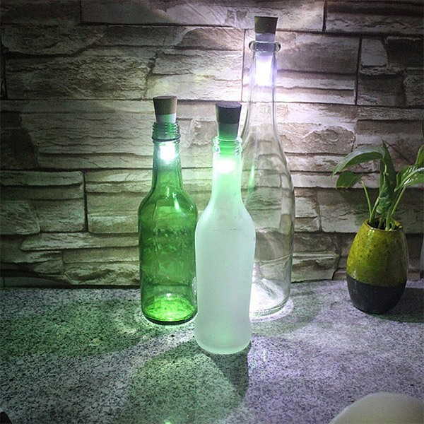 Bouchon LED lumineux pour bouteille, rechargeable en USB