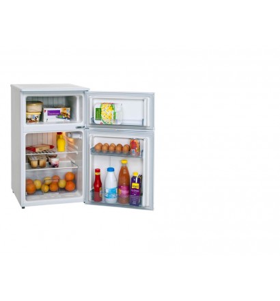 Réfrigérateur 90 litres double porte, Classe A+, 1 clayette fil Réfrigérateur 90 litres double porte, Classe A+, 1 clayette fil